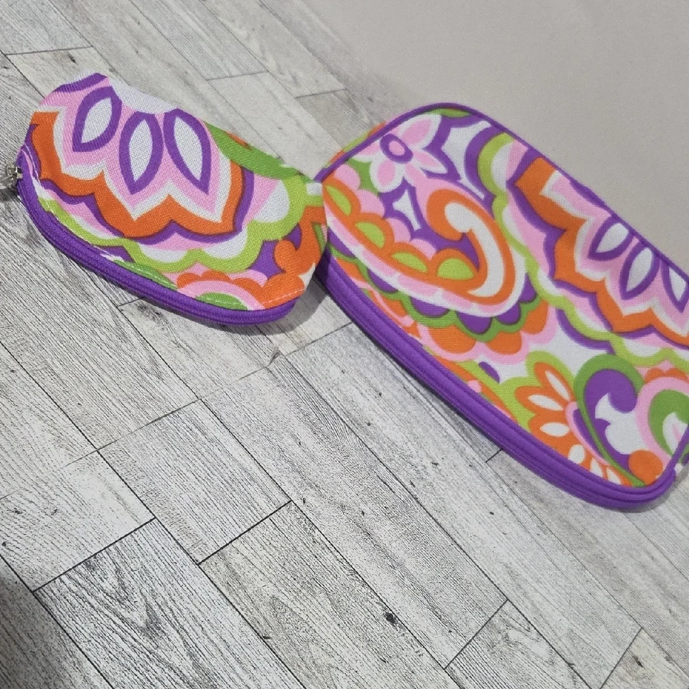 Clinique Purple and Orange Cosmetic Bag Set
